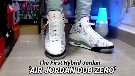 AIR JORDAN DUB ZERO / WHITE CEMENT / THE FIRST HYBRID JORDAN / Unboxing and on Feet 🐾🔥🇦🇪 - YouTube