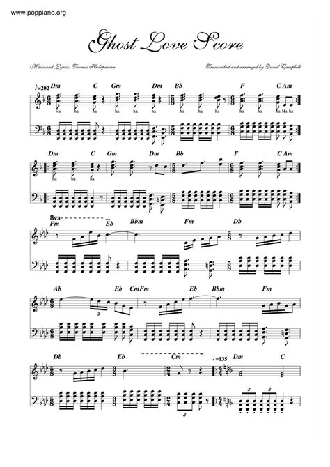 Nightwish-Ghost Love Score Sheet Music pdf, - Free Score Download ★