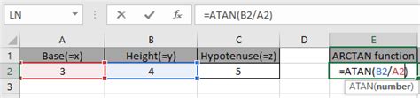 How to use the ATAN Function in Excel