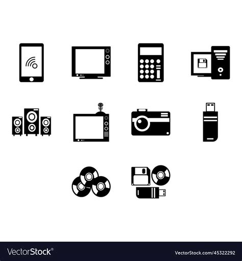 Technology icon set Royalty Free Vector Image - VectorStock