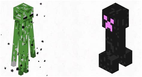 I swapped the colors of the Enderman and Creeper : r/Minecraft