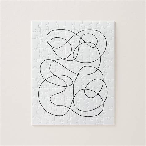 Contemporary Abstract Line Drawing Black and White Jigsaw Puzzle | Zazzle | Abstract lines, Line ...