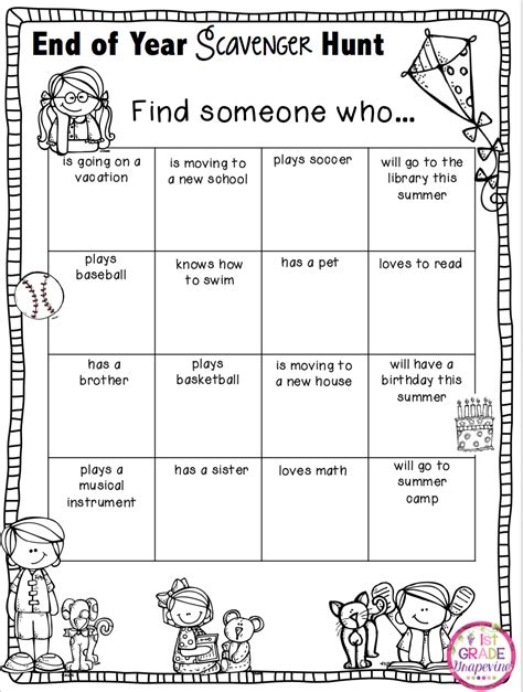 Free Printable End Of Year Activities For Kindergarten - Printable Word Searches