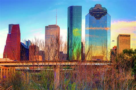 Vibrant Houston Texas City Skyline Photograph by Gregory Ballos - Fine Art America