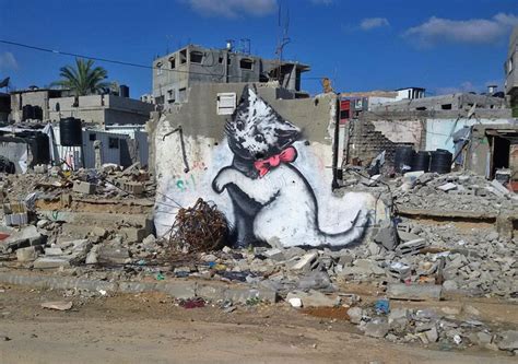 Elusive Street Artist, Banksy, Visited Gaza And His Artwork There Is As Political As It Gets