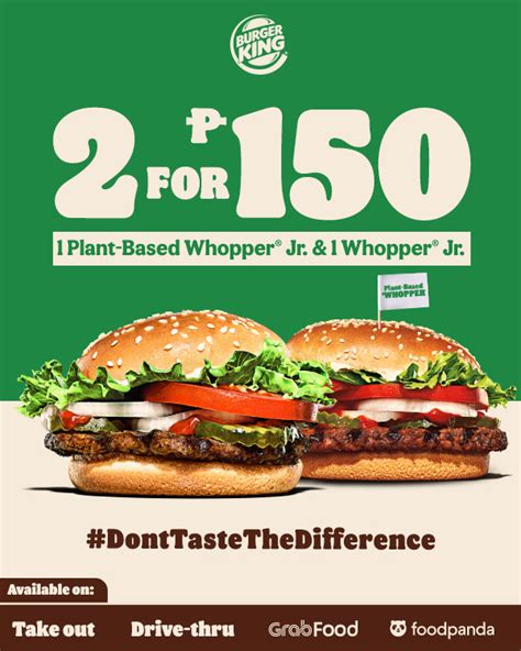 Burger King – 2 Whopper Jr. for P150 | Manila On Sale