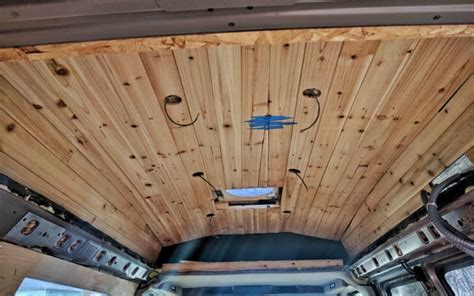 DIY Van Conversion: Awesome Cedar Plank Ceiling Installation | Gnomad Home