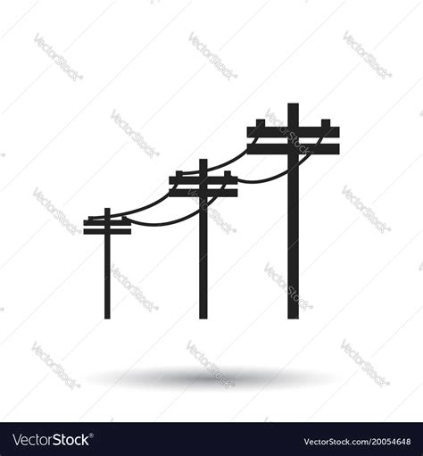 High voltage power lines electric pole icon on Vector Image