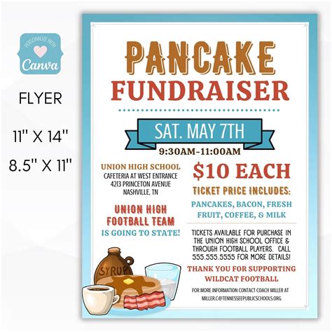 Pancake Breakfast Fundraiser Event | Pancake breakfast fundraiser, Fundraiser flyer, Fundraising ...