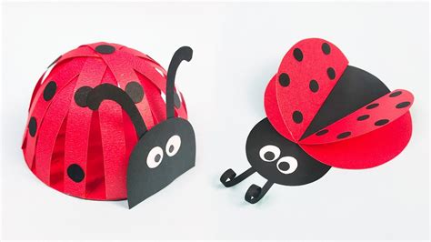 How to Make Paper Lady Bug | Ladybug | Paper Craft For Kids | Craft train - YouTube