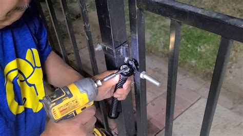 how to install a EVERBILT GATE SPRING from inside of gate. - YouTube