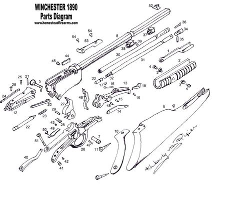 winchester 1890 parts diagram - Google Search | Winchester, Winchester firearms, Firearms