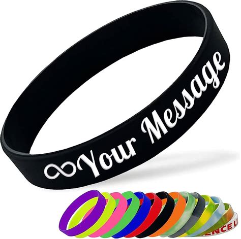 Custom Silicone Wristbands Bulk 1/5/25/50/100 ct Personalized Rubber ...