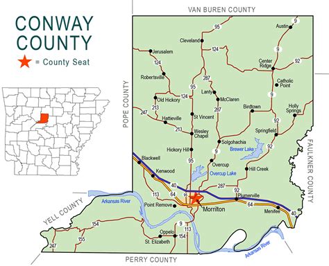 Conway County Map - Encyclopedia of Arkansas