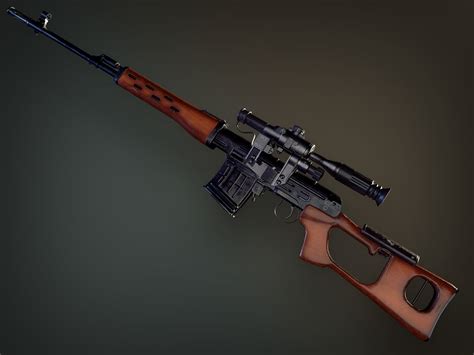 3D asset Lowpoly PBR Dragunov Sniper Rifle SVD | CGTrader