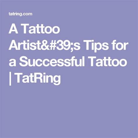 A Tattoo Artist's Tips for a Successful Tattoo | TatRing | Tattoo artist tips, Tattoo artists ...