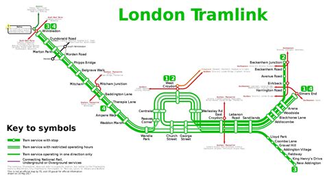 London Tram Map 2023, Stops And Lines - Winterville