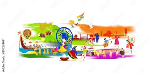 Vector illustration of Incredible India banner, Indian culture and ...