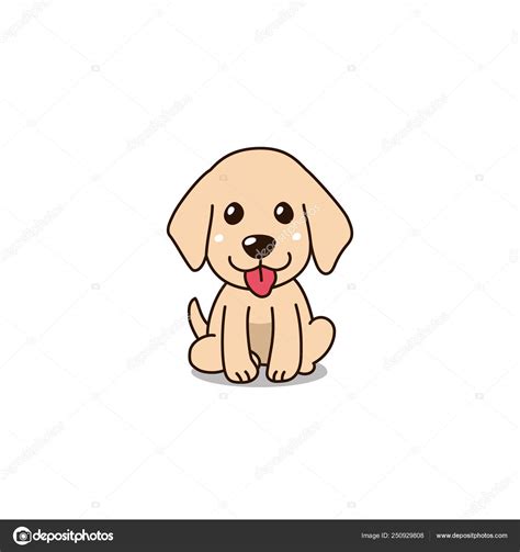 Vector Cartoon Character Cute Golden Retriever Puppy Dog Design Stock ...