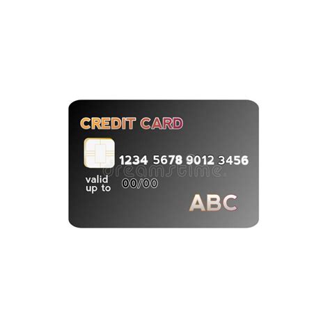 Illustration of a Black Color Dummy CREDIT CARD, Isolated on a White ...