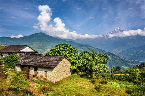 Village in the himalaya mountains in nepal featuring nepal, nepalese, and | Architecture Stock ...