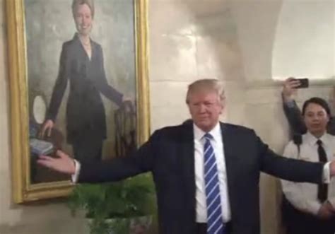 Trump Surprises White House Visitors by Hillary Clinton Portrait