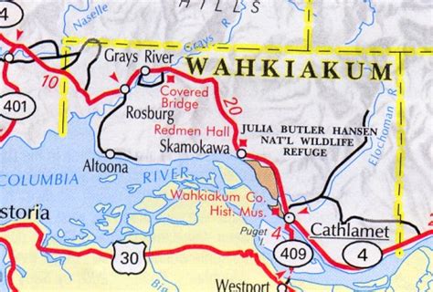 Wahkiakum County Map - Washington - Washington Hotels - Motels ...