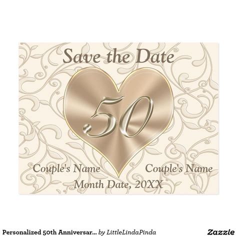 Personalized 50th Anniversary Save the Date Cards | Zazzle | Save the ...