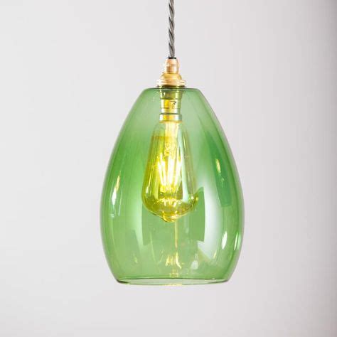 Green Coloured Glass Pendant Light in 2020 | Glass pendant light, Blown glass pendant light ...