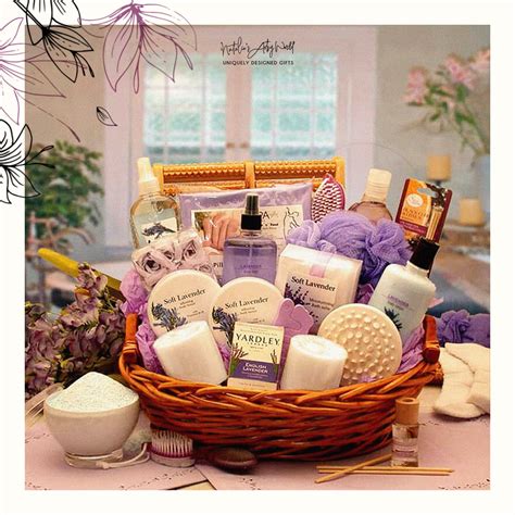 Lavender Spa Gift Basket for Woman Relaxing Anniversary Care | Etsy