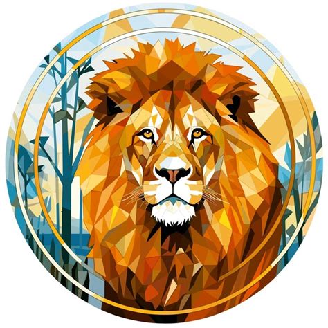 Premium Photo | Lion King on nature background in vector mosaic pop art ...