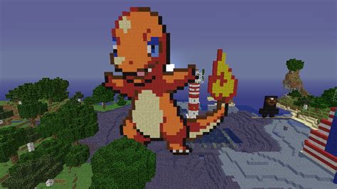 Charmander Pixel Art Minecraft Map