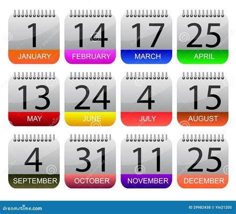 Important days of the year stock vector. Illustration of symbol - 29982438