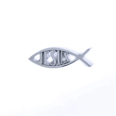 Auto Emblem - Jesus Fish - Silver - Pk6 | Swanson Inc.