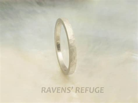 2mm Women's Hammered Platinum Wedding Band / Stacking Ring - Etsy