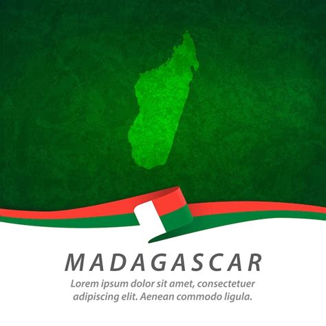 Premium Vector | Madagascar flag with central map