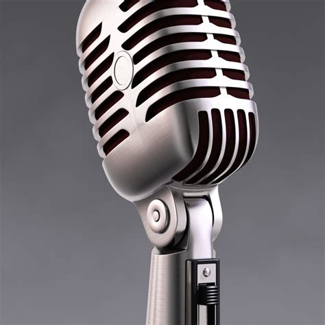 50s microphone 3d c4d