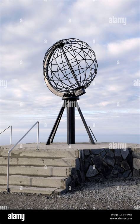 Norway. Nordkapp. Globe Monument Stock Photo - Alamy