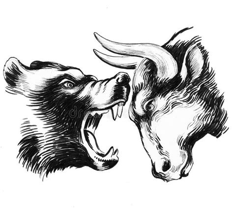 Fight Between Bear And Bull Stock Illustration - Illustration of bear ...