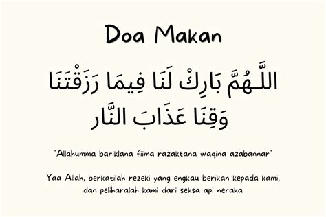 Doa Makan (Sebelum dan Selepas)