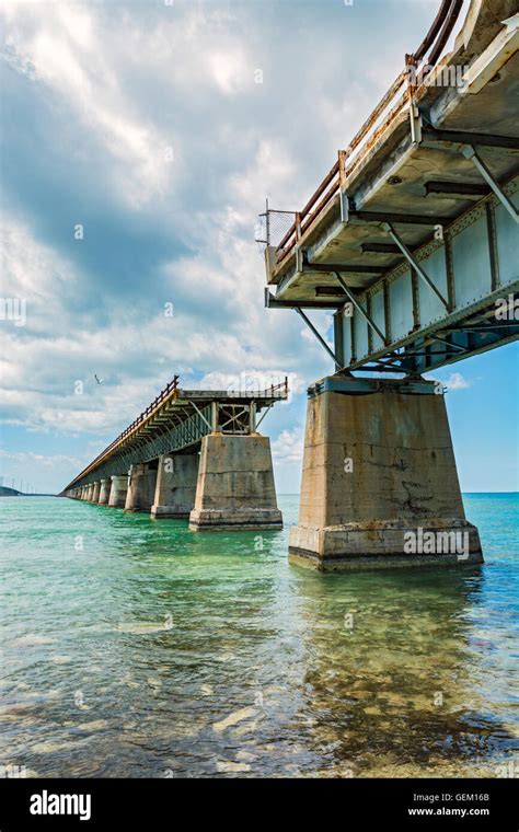 Florida, Pigeon Key Historic District, Old Seven Mile Bridge Stock ...