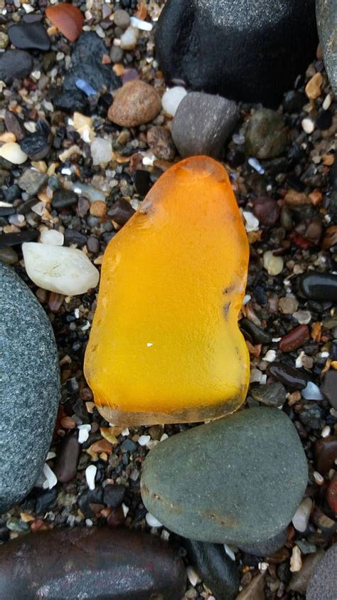 Large Layered Orange Sea Glass by SeaFindsScotland Rare Sea Glass Beach, Sea Pottery, River ...