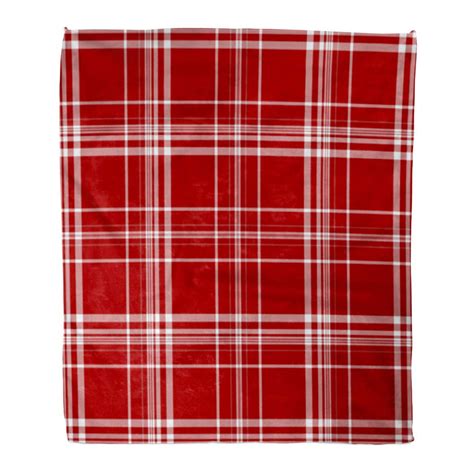 SIDONKU 50x60 inch Super Soft Throw Blanket Autumn Red White Plaid ...