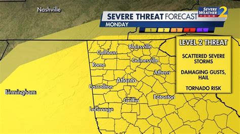 Here’s what you can expect for Monday’s severe weather in North Georgia