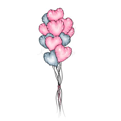 Balloons Clipart Air Ballons Clip Art Pink Balloons Baby - Etsy