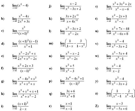 Limit Problems Worksheet in 2020 | Ap calculus, Calculus notes, Calculus