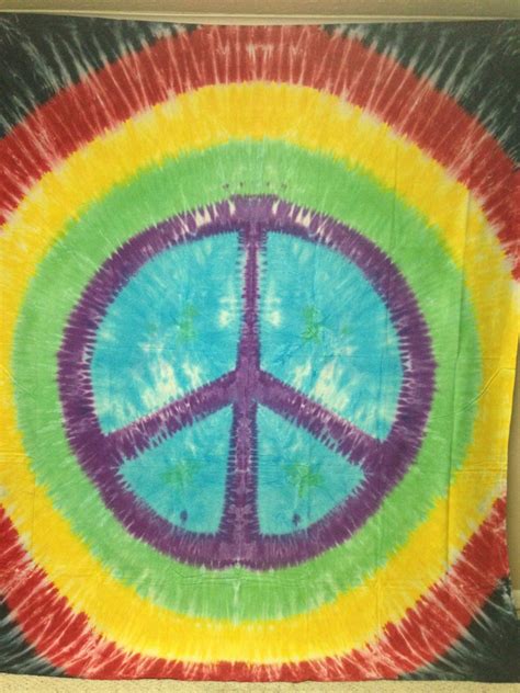 Tie Dye Peace Sign Tapestry Hippie by FestivalTreasures on Etsy