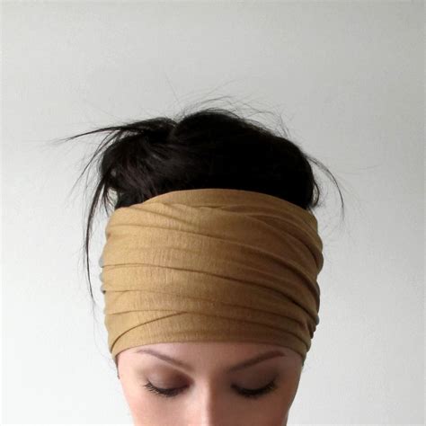 EcoShag® CAMEL BROWN Head Scarf, Boho Hair Scarf, Headscarf - ECOSHAG