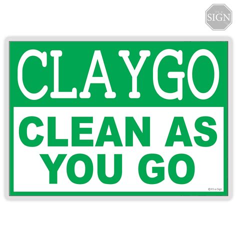 CLAYGO Clean As You Go Sign - Laminated Signage - A4 / A5 Size | Lazada PH