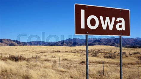 Iowa brown road sign | Stock image | Colourbox